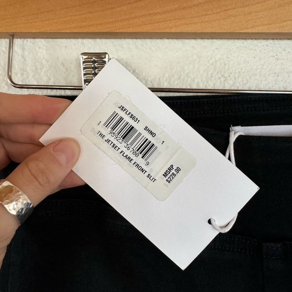 NWT FRAME The Jetset Flare Front Slit Pants in Black - Picture 6 of 7